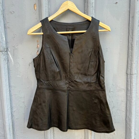 Tops - Banana Republic Monogram Leather Peplum too, BNWT, size 4
